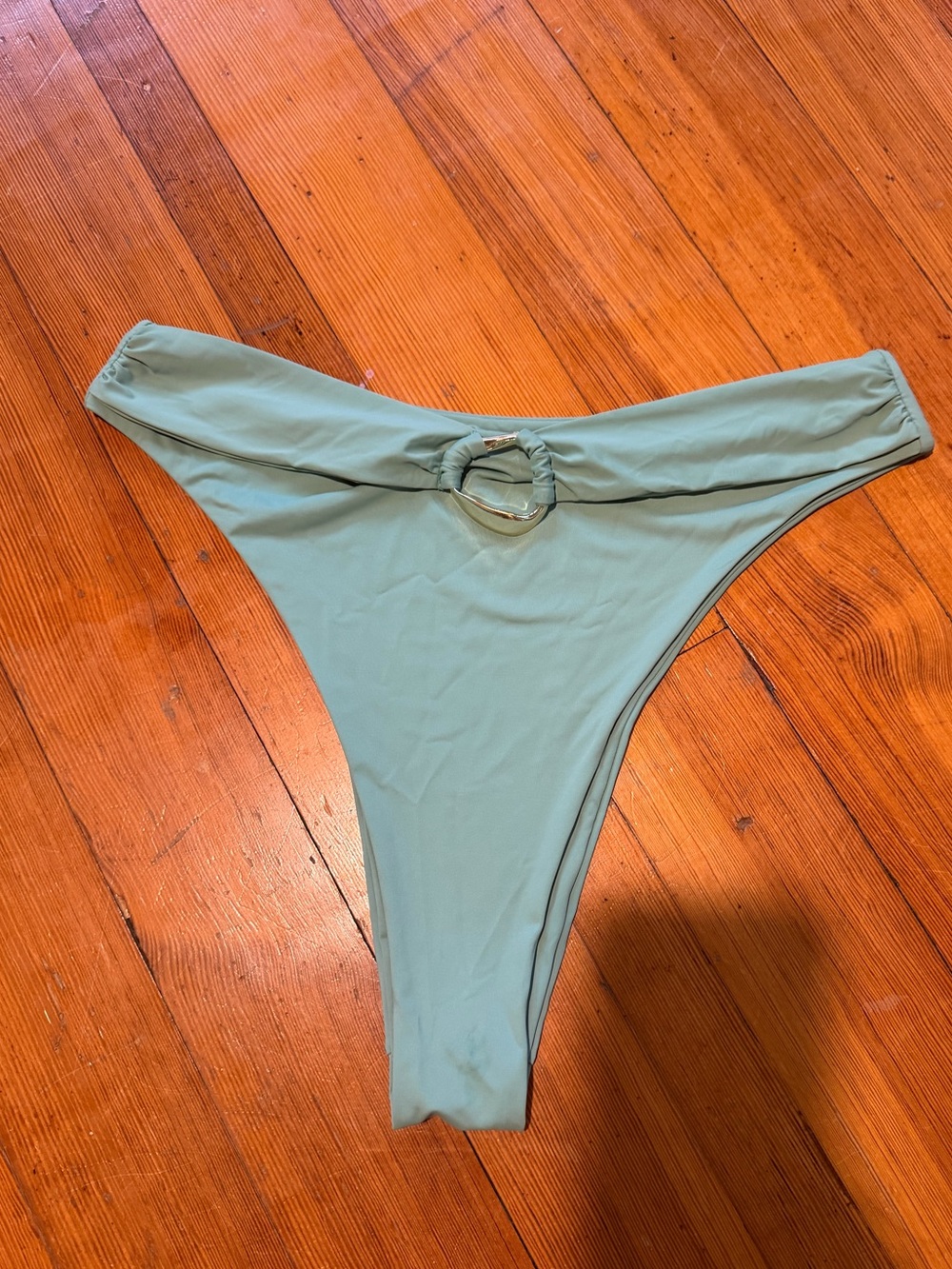 Riot Swim Sage Green High-Cut Bikini Bottom with Ring Detail